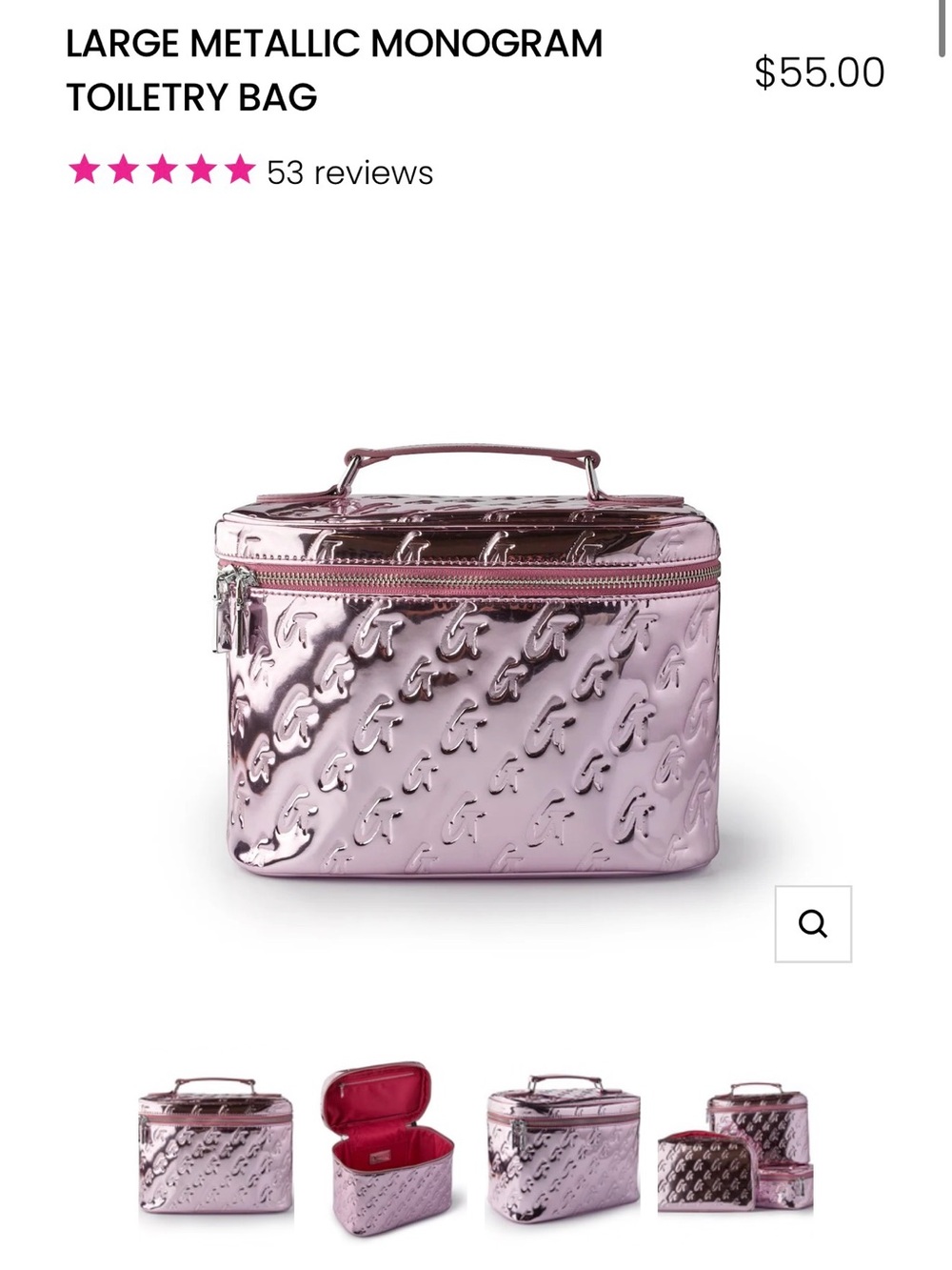 Glamaholic Lifestyle Large Mirror Pink Toiletry Bag - Picture 5 of 5
